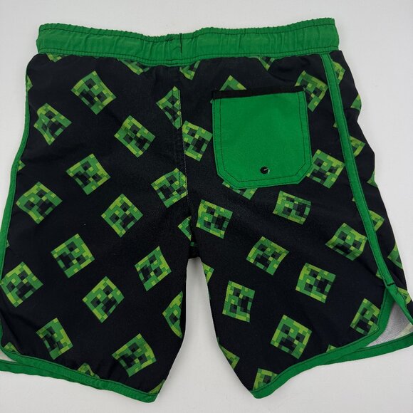 Minecraft Boys Swim Shorts Trunks Youth Small 6 7 Creeper Green Pool Mojang - Picture 3 of 9